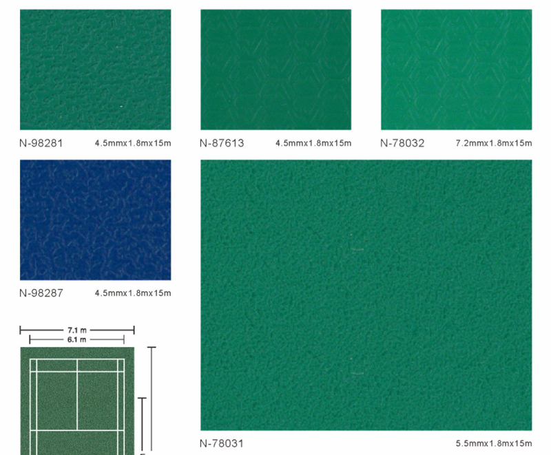 羽毛球场地专用 PVC运动地胶